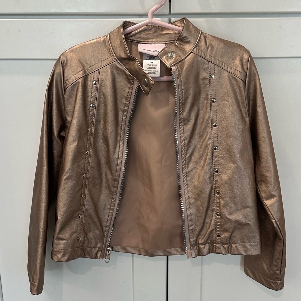 Gold faux leather jacket ✨